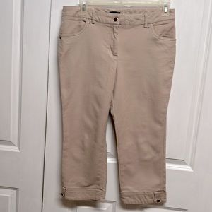 NUE Options Beige 4 Pocket Mid Rise Crop Pants Size XL